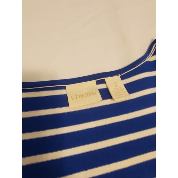 Women Chico's Size 2 Tunic Large Raw Edge Layered fabric 3/4 Sleeve - Picture 5 of 11